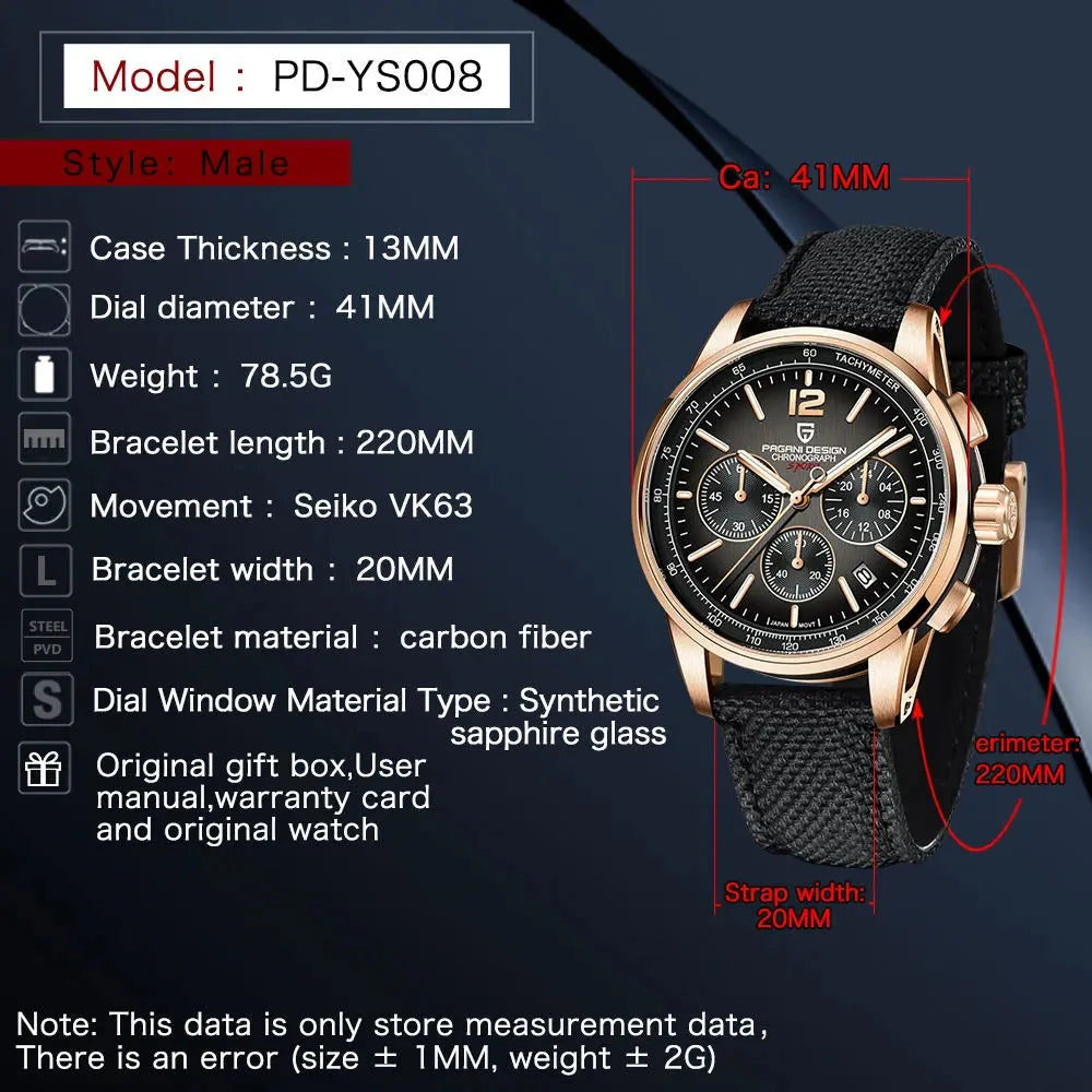 Pagani Design Men's Sapphire Chronograph Watch