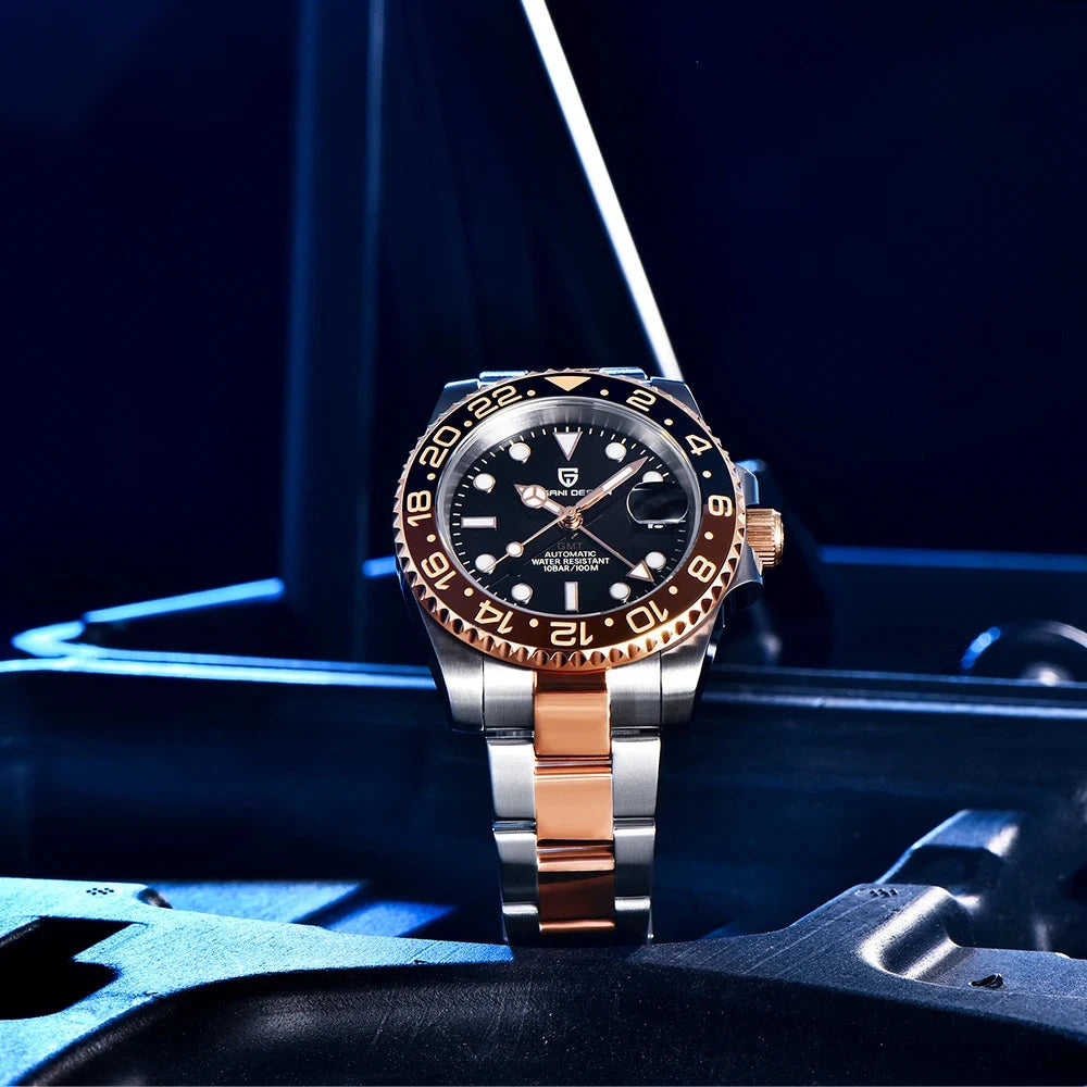 Pagani Design Rose Gold GMT Automatic Watch