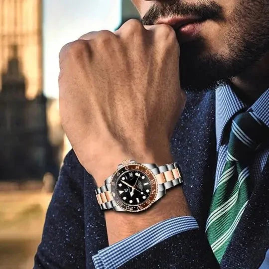 Pagani Design Rose Gold GMT Automatic Watch