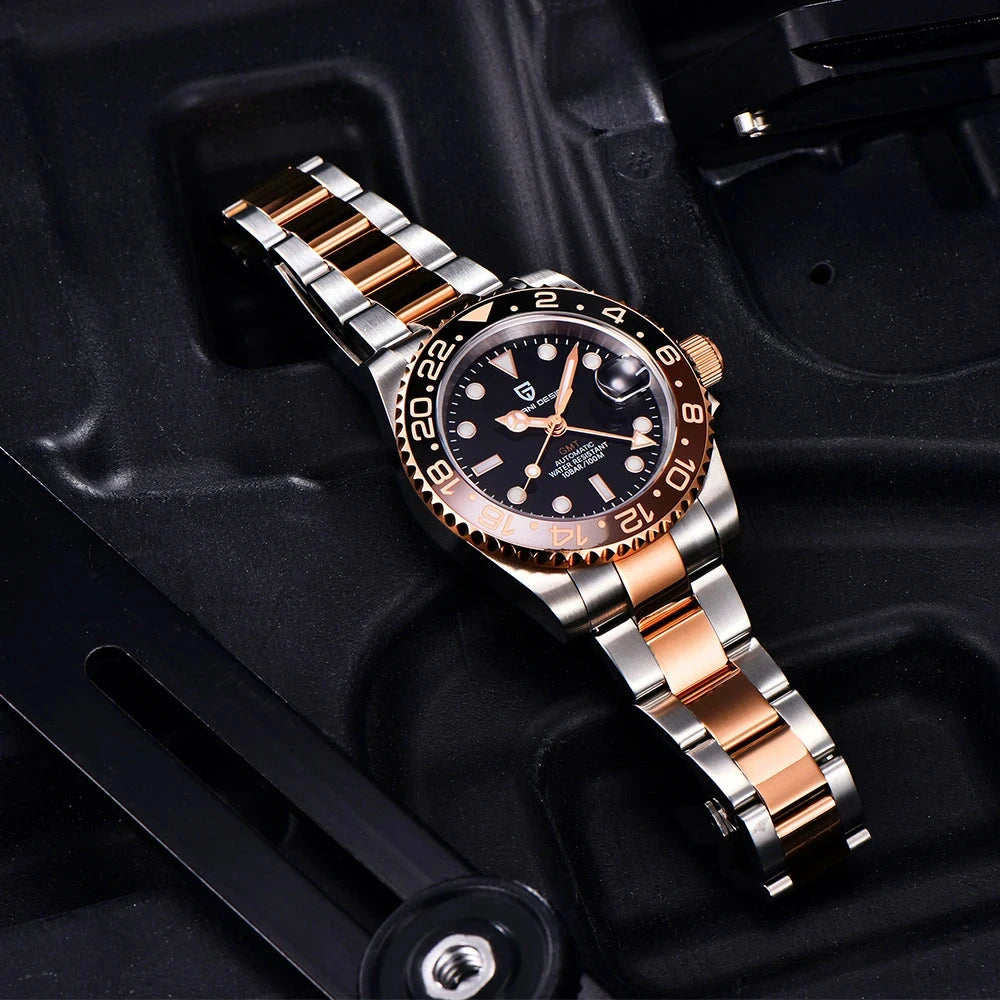 Pagani Design Rose Gold GMT Automatic Watch