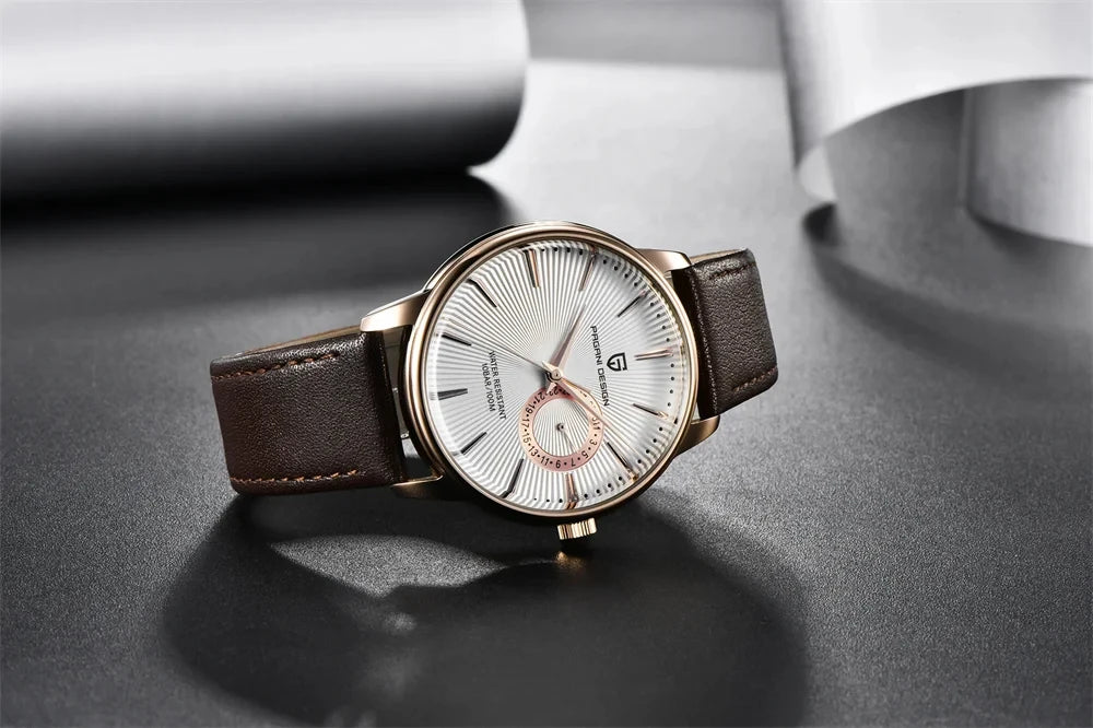 Pagani Design 40mm Leather Quartz Dress Watch