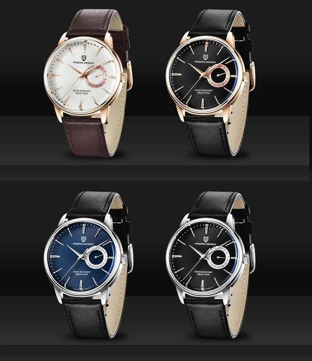 Pagani Design 40mm Leather Quartz Dress Watch