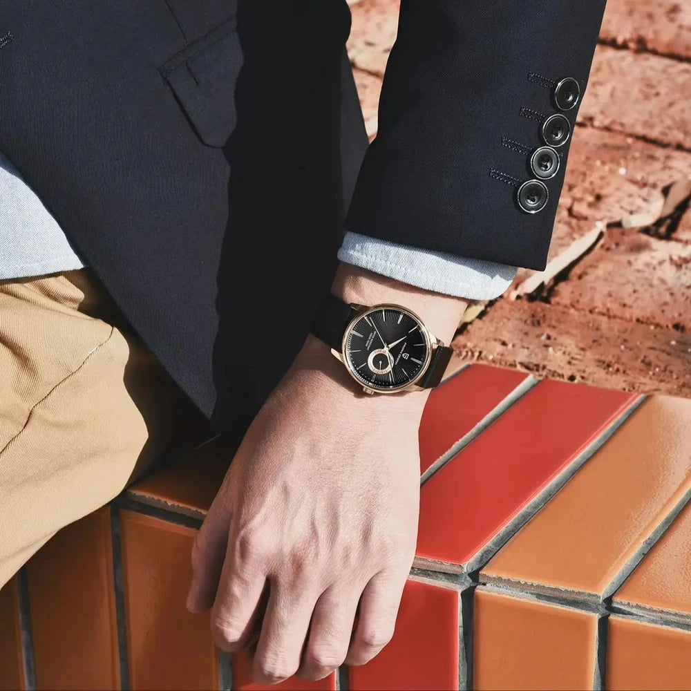 Pagani Design 40mm Leather Quartz Dress Watch