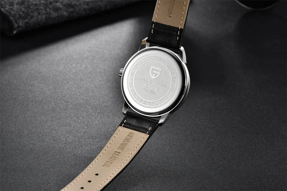 Pagani Design 40mm Leather Quartz Dress Watch