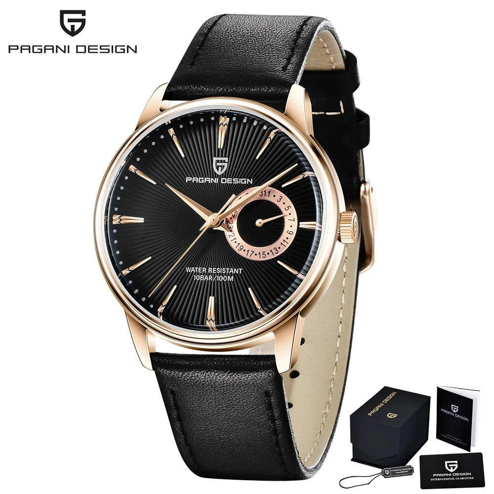 Pagani Design 40mm Leather Quartz Dress Watch