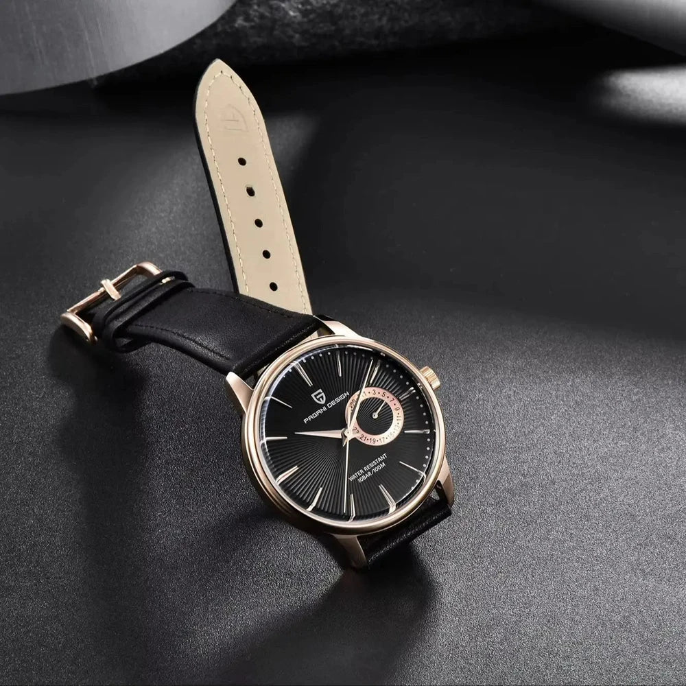 Pagani Design 40mm Leather Quartz Dress Watch