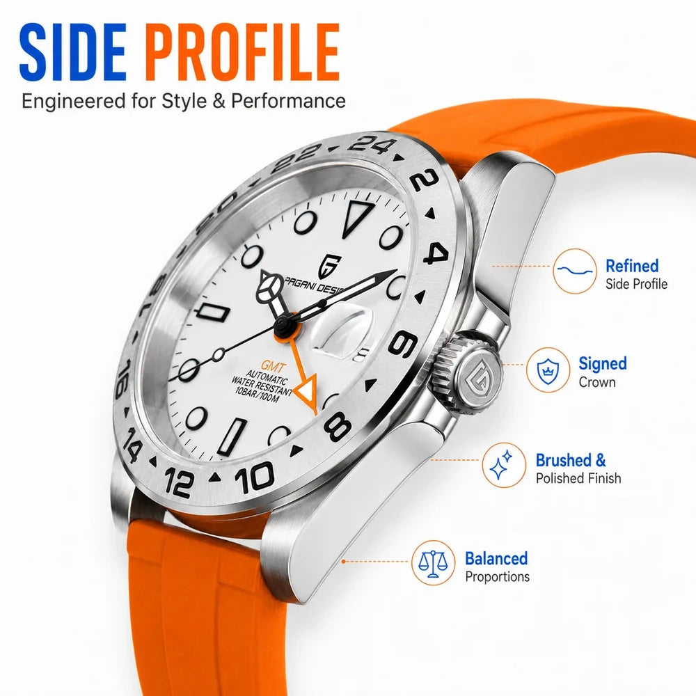 Pagani Design GMT Automatic Watch - Dual Time Functionality