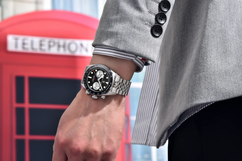 Pagani Design Panda Chronograph Watch with 100m Water Resistance