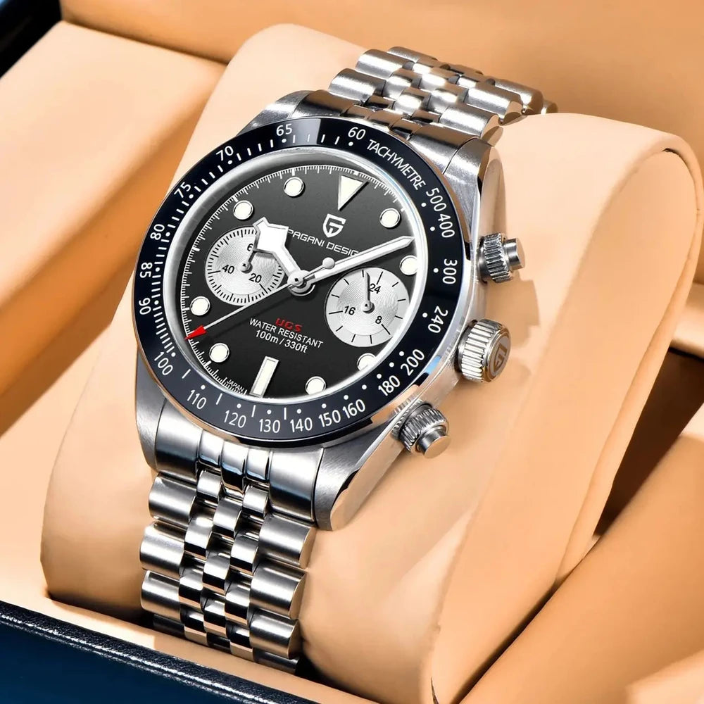 Pagani Design Panda Chronograph Watch with 100m Water Resistance
