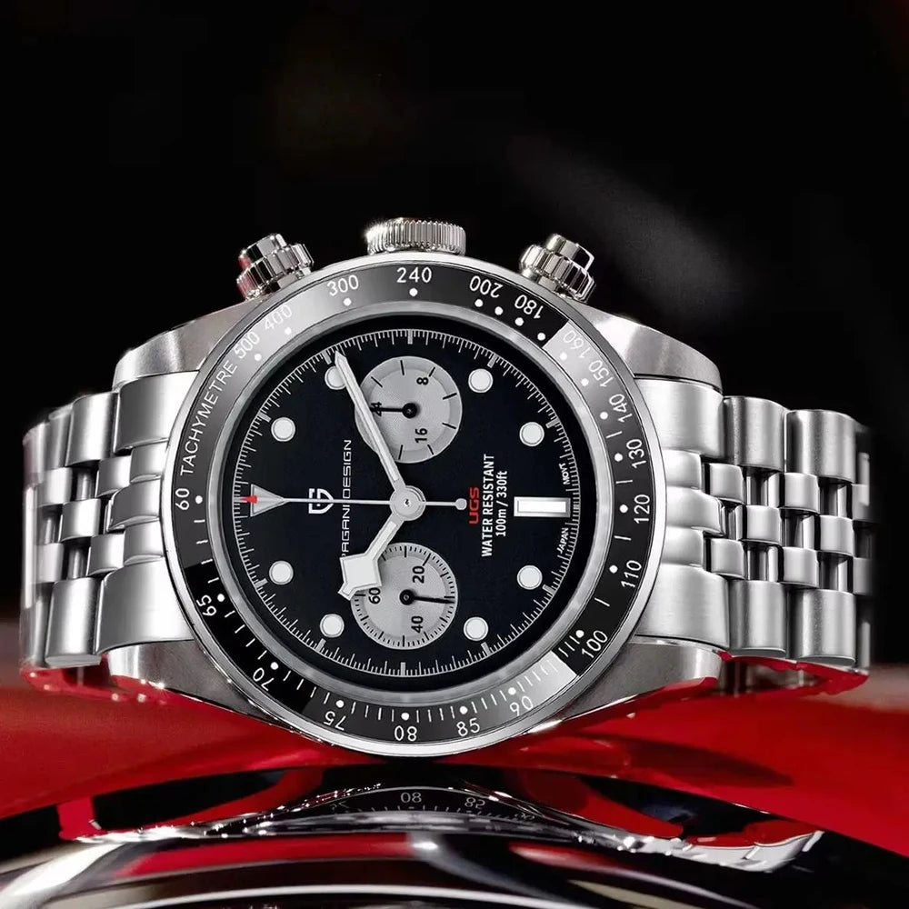 Pagani Design Panda Chronograph Watch with 100m Water Resistance