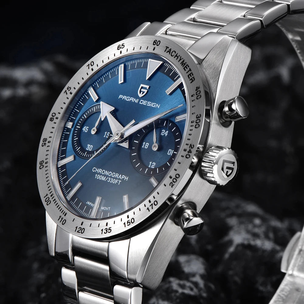 Pagani Design Blue Chronograph Watch