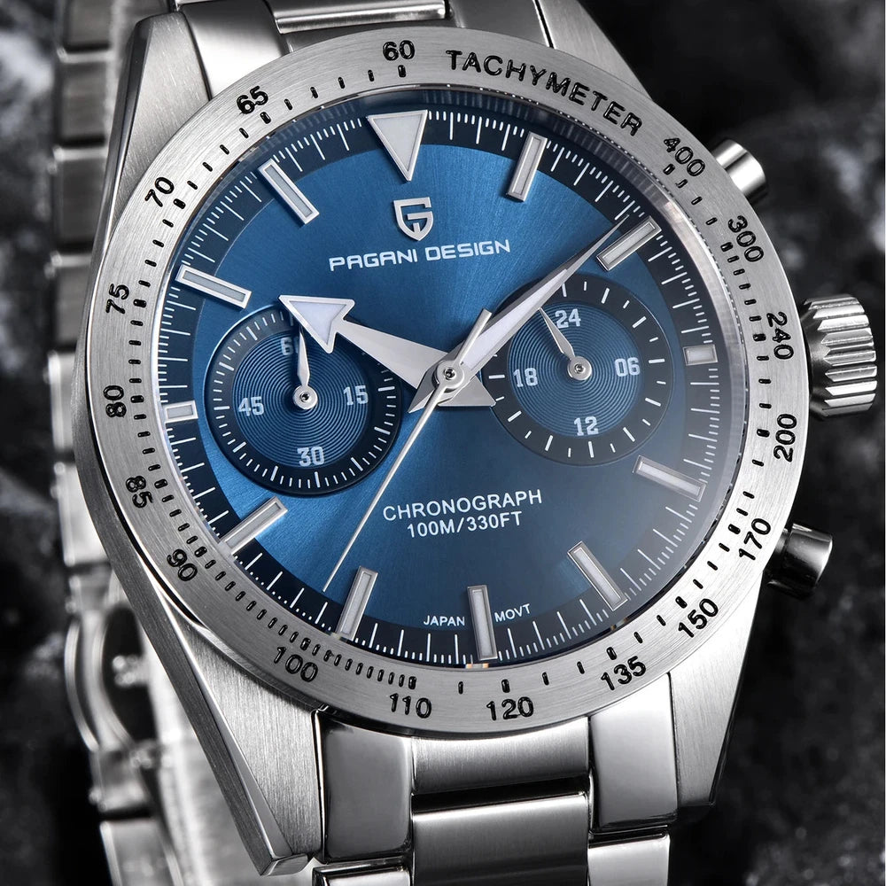 Pagani Design Blue Chronograph Watch