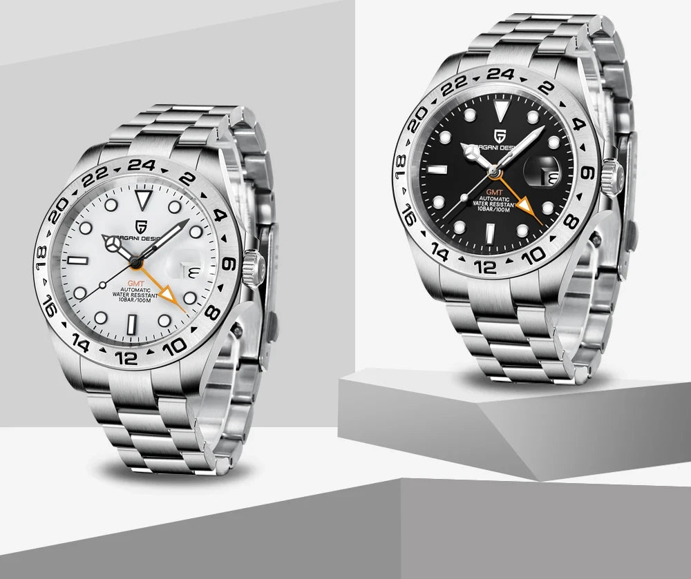 Pagani Design 42mm GMT Automatic Watch with Sapphire Crystal