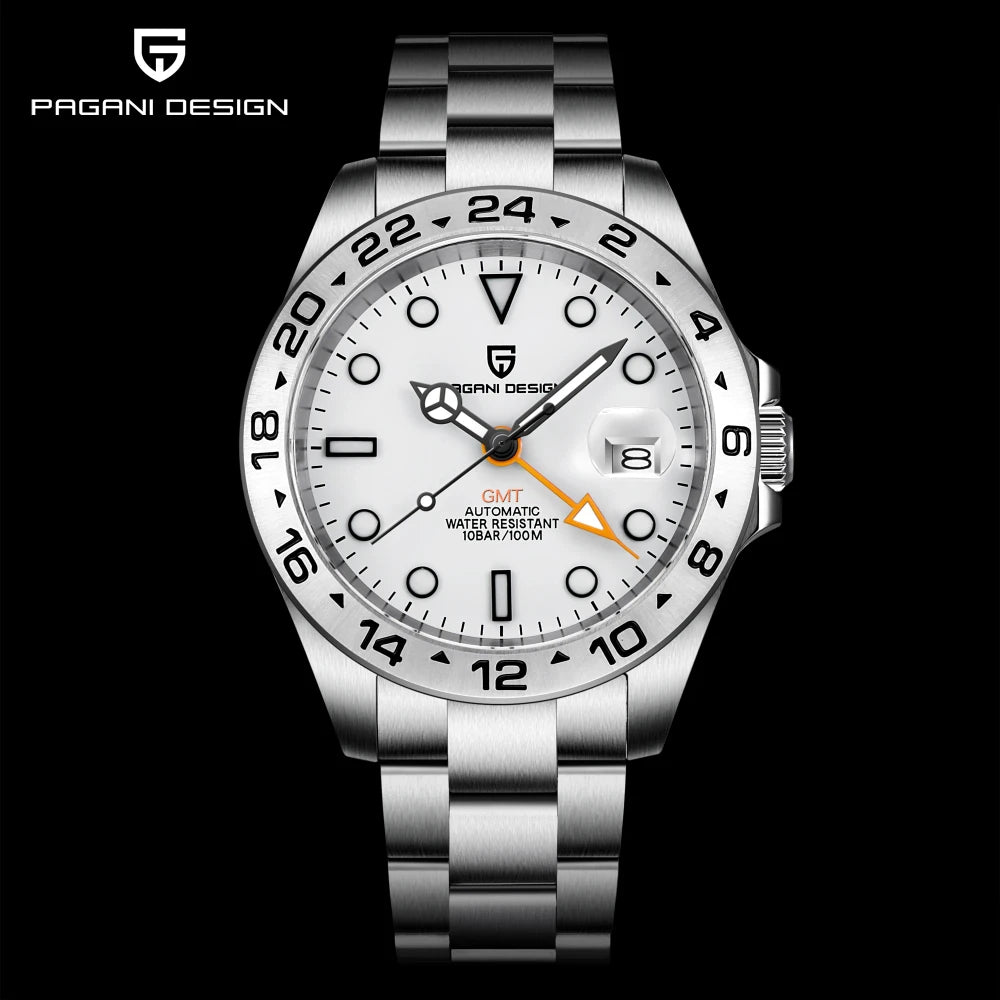 Pagani Design 42mm GMT Automatic Watch with Sapphire Crystal