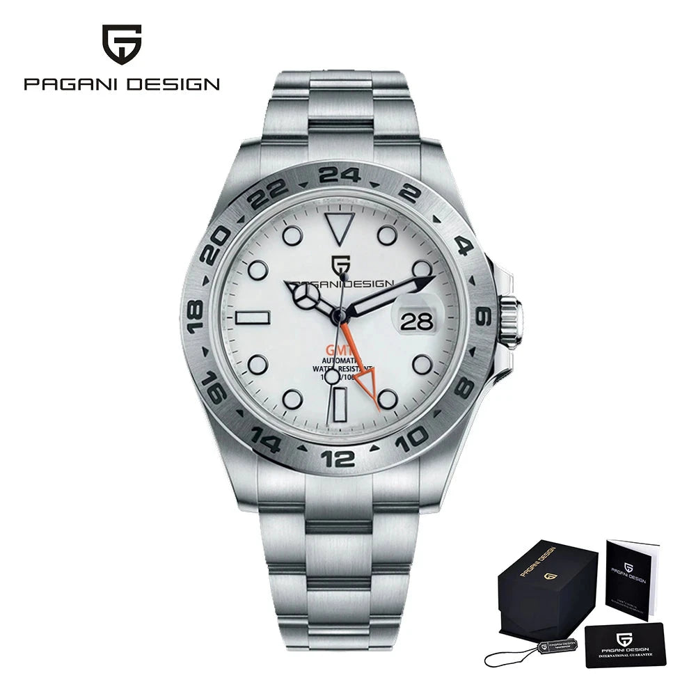 Pagani Design 42mm GMT Automatic Watch with Sapphire Crystal