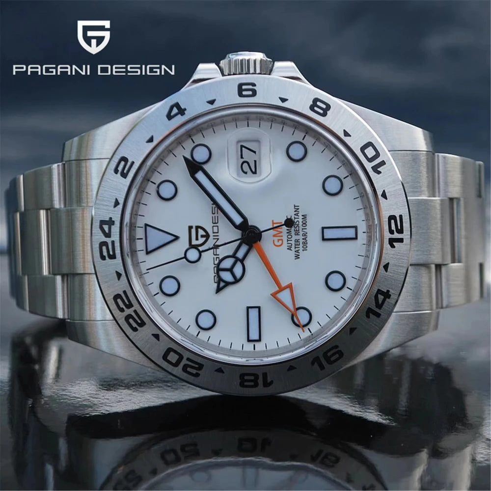 Pagani Design 42mm GMT Automatic Watch with Sapphire Crystal