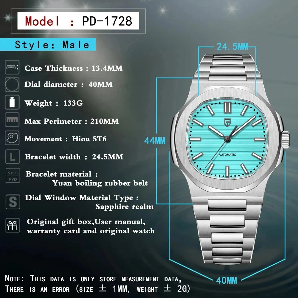 Pagani Design Unisex Automatic Watch with Sapphire Crystal