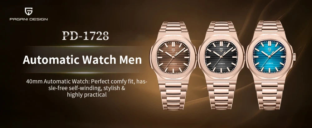 Pagani Design Rose Gold Automatic Mechanical Watch