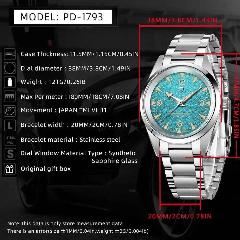 Pagani Design Unisex Quartz Watch with Sapphire Crystal