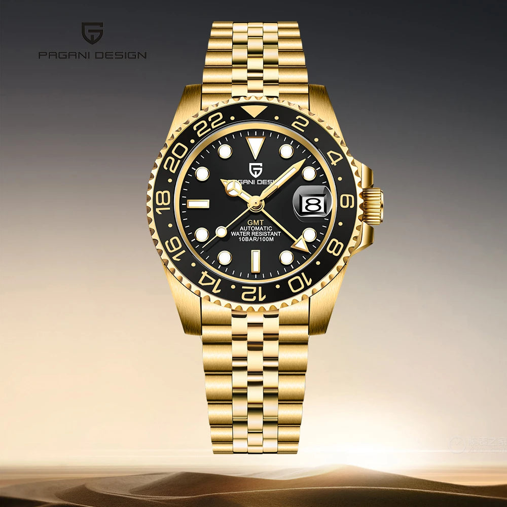 PAGANI DESIGN PD-1662 GMT Automatic Watch – Ceramic Bezel