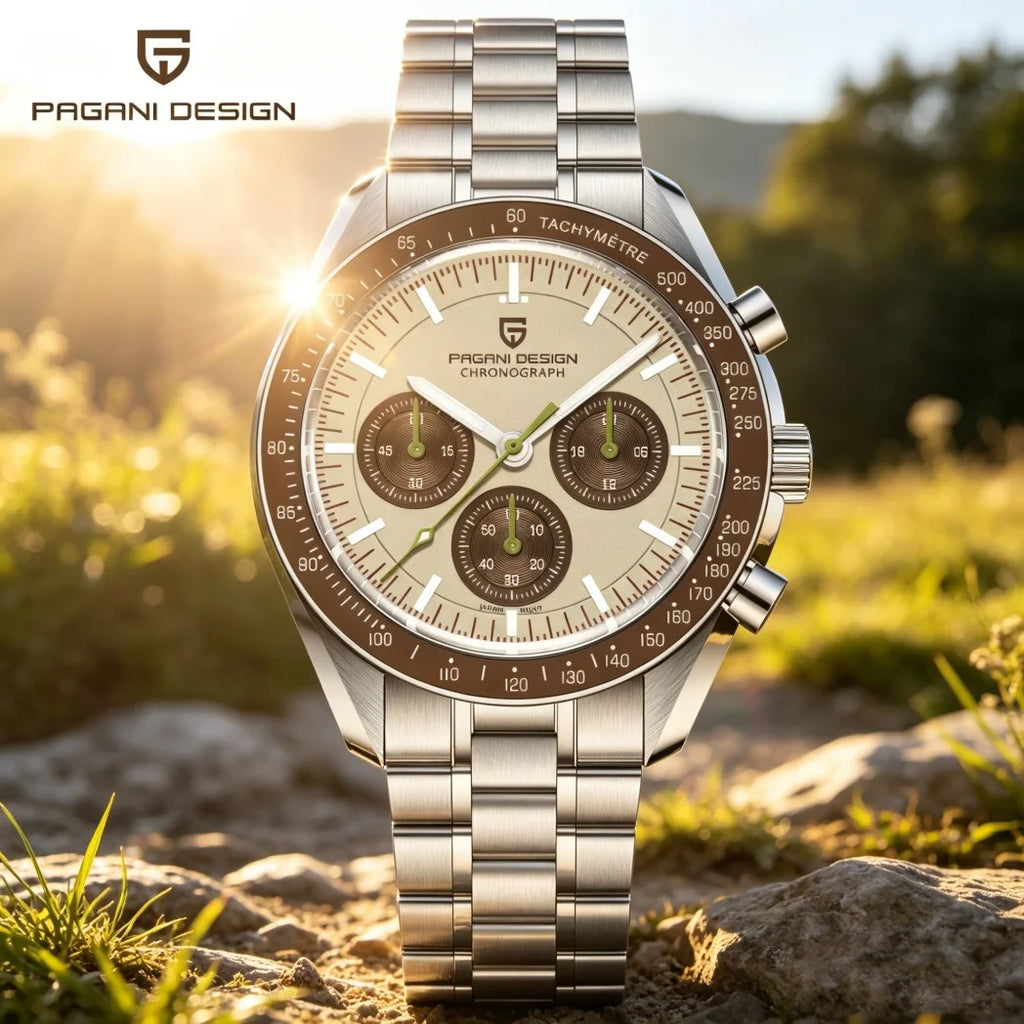 PAGANI DESIGN Speedometer Chronograph Watch for Men Sapphire Quartz
