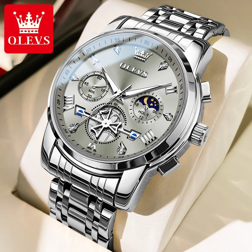 OLEVS 2856 Chronograph Moon-Phase Style Quartz Watch