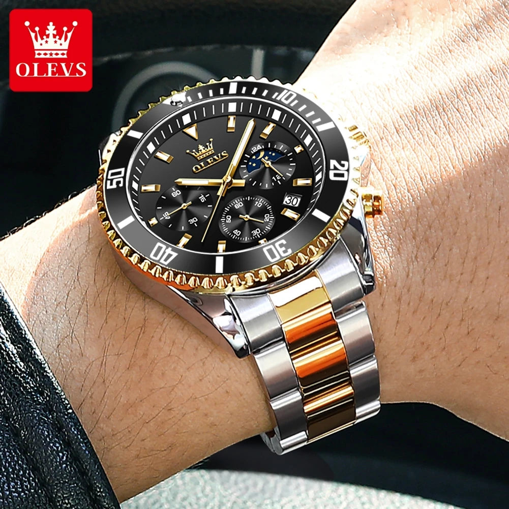 OLEVS 2870 Moon Phase Chronograph Watch
