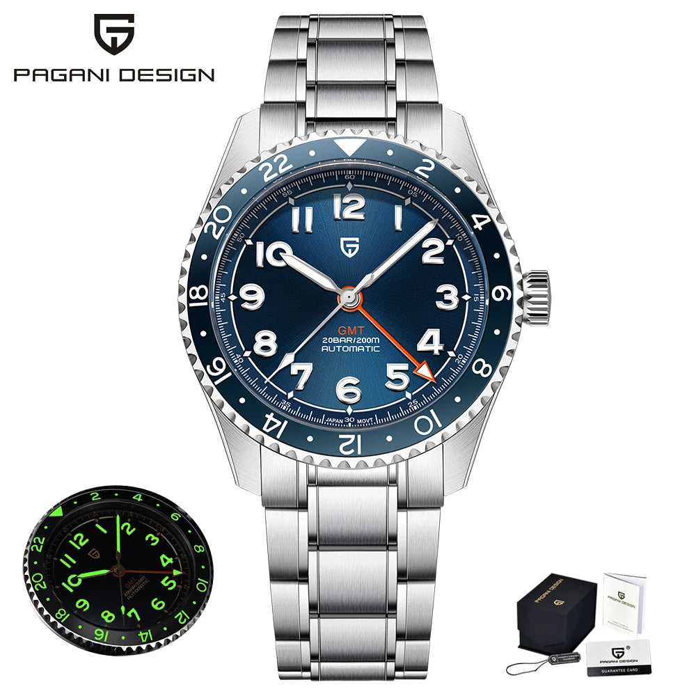 PAGANI DESIGN PD1784 GMT Automatic Watch – Sapphire Crystal 200M