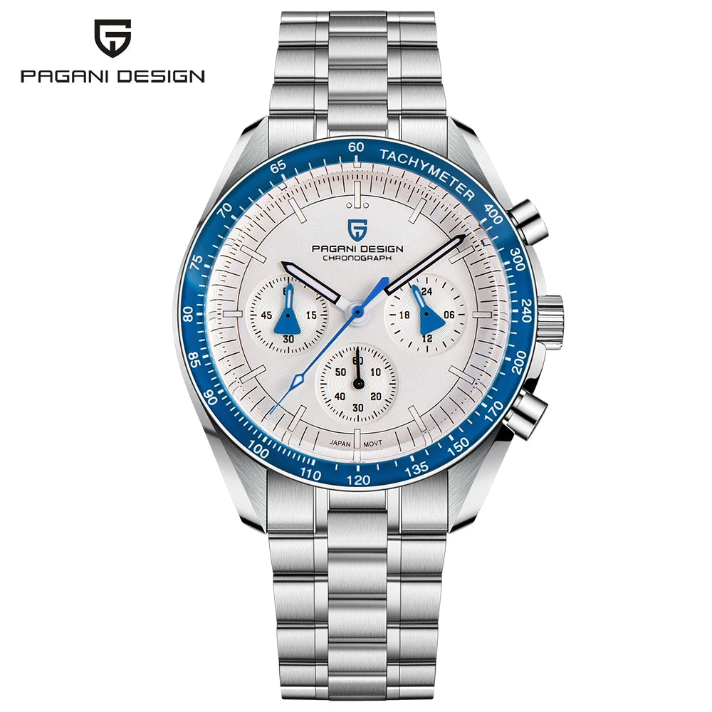 PAGANI DESIGN 1701 Moon Chronograph Watch Men VK63 Sapphire Crystal 100M