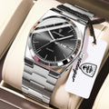 POEDAGAR Green Dial Quartz Watch for Men – Stainless Steel
