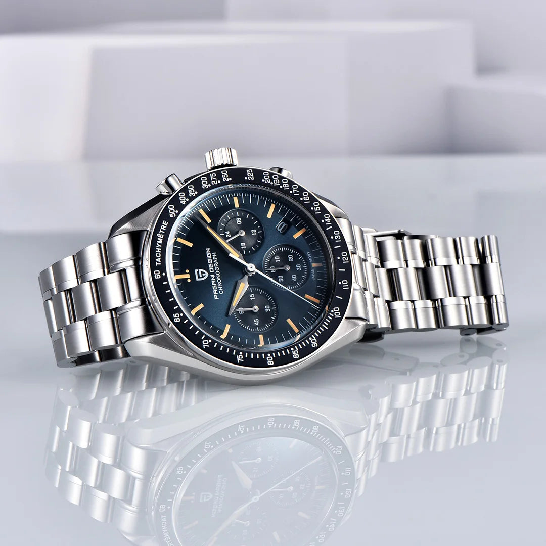 PAGANI DESIGN 1701 Moon Chronograph Watch Men VK63 Sapphire Crystal 100M