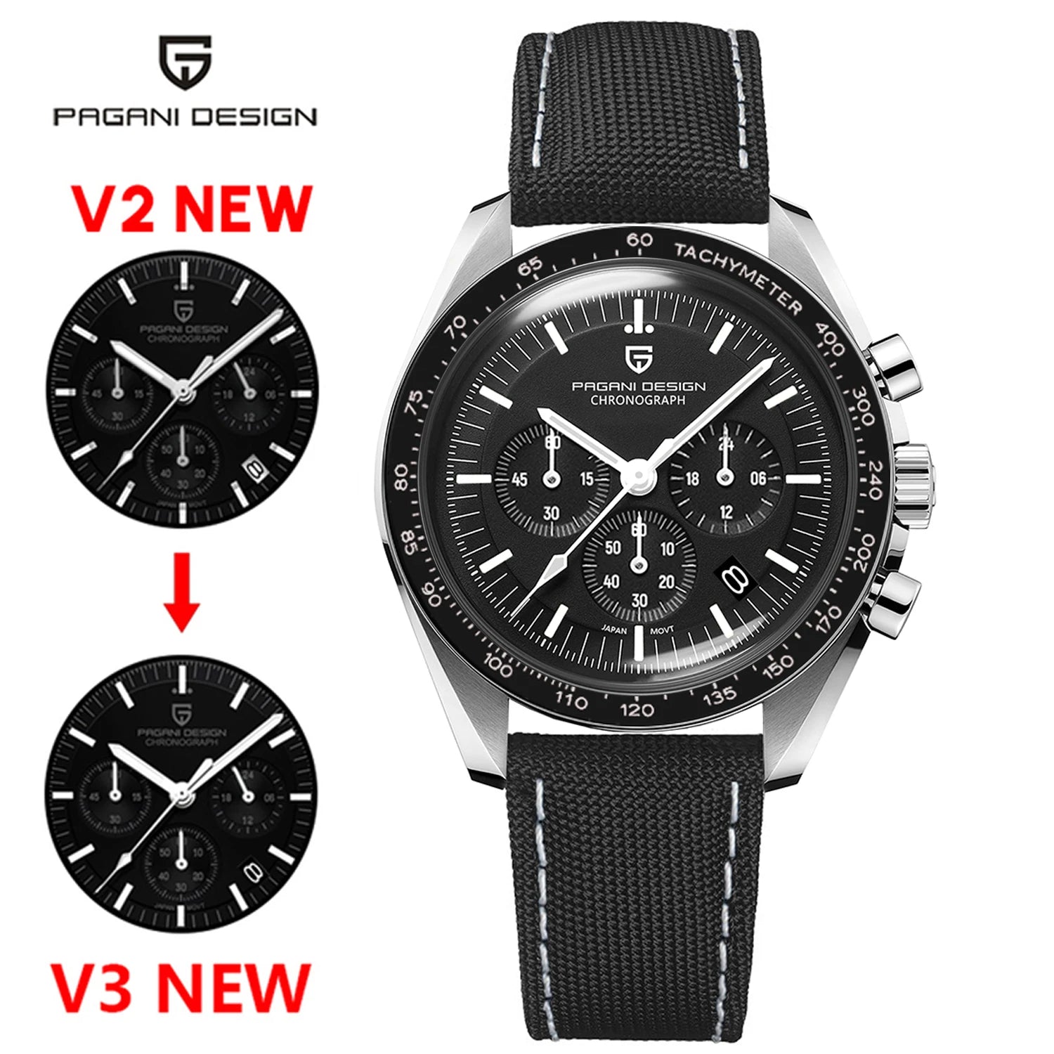 PAGANI DESIGN Moon Chronograph Watch – Sapphire Crystal 100M