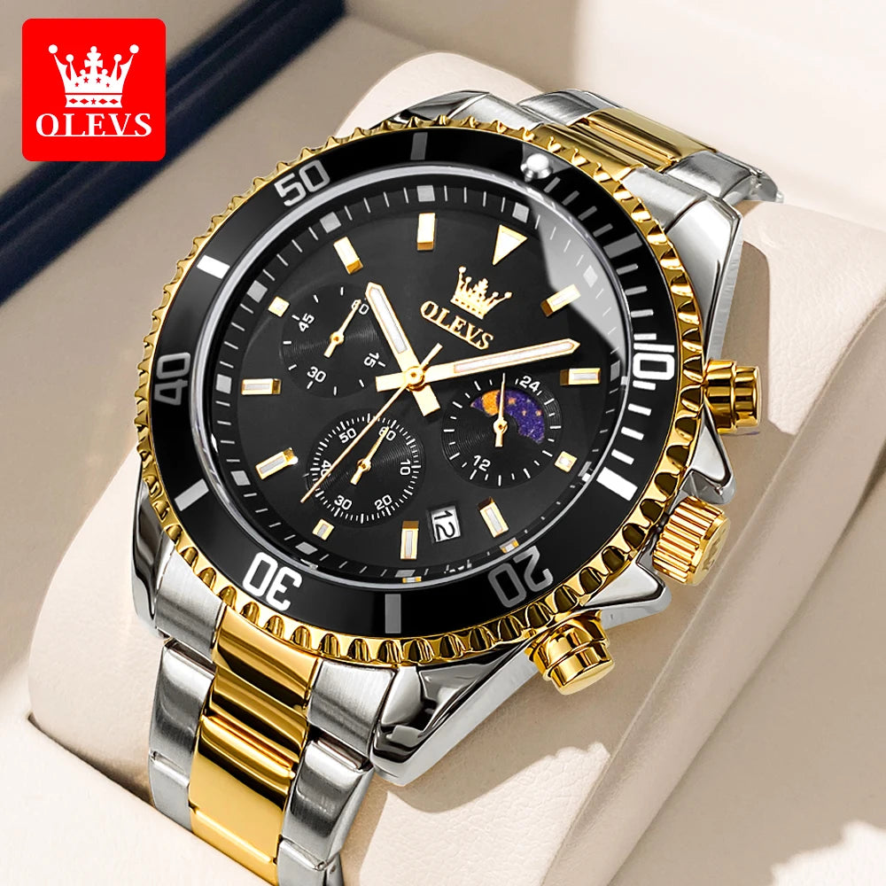 OLEVS 2870 Moon Phase Chronograph Watch