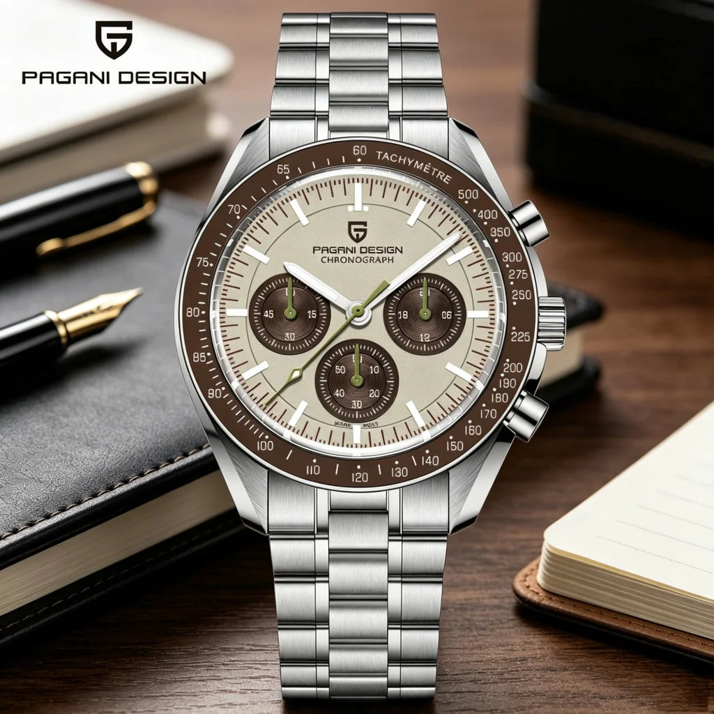 PAGANI DESIGN Speedometer Chronograph Watch for Men Sapphire Quartz