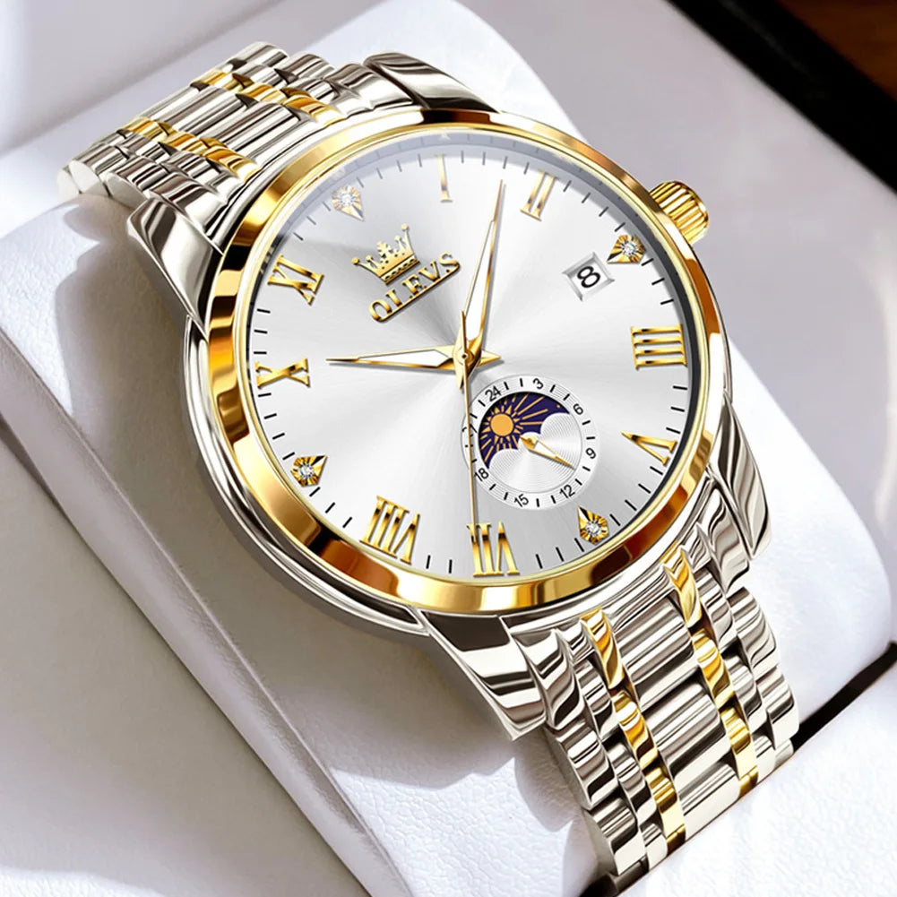 OLEVS 3656 Moon Phase Quartz Watch