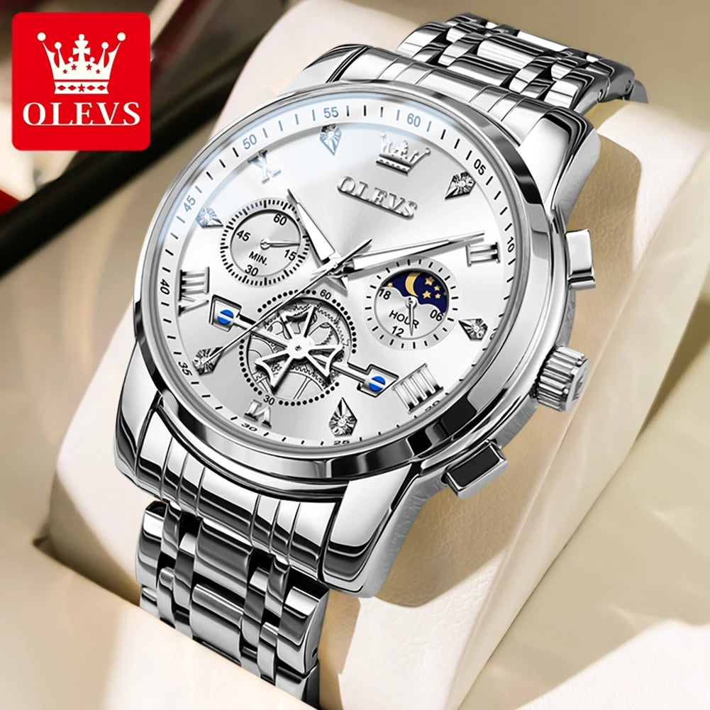OLEVS 2856 Chronograph Moon-Phase Style Quartz Watch