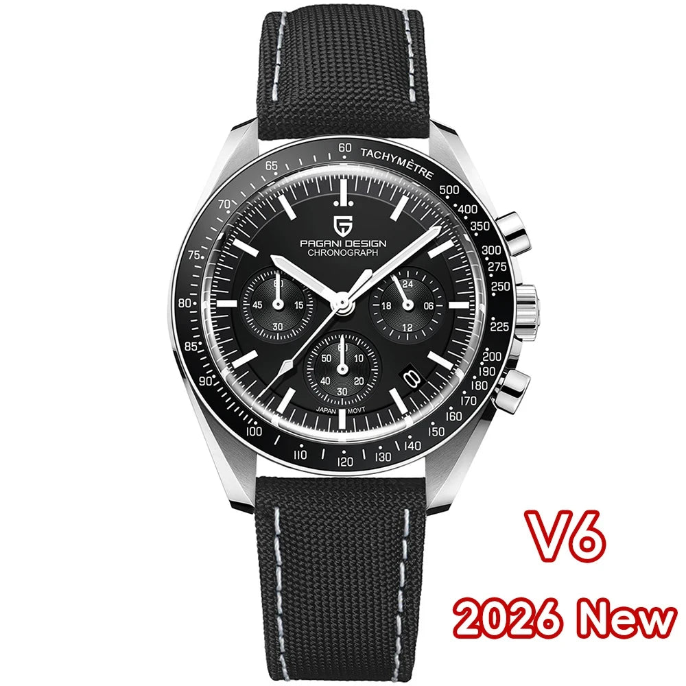 PAGANI DESIGN 1701 Moon Chronograph Watch Men VK63 Sapphire Crystal 100M