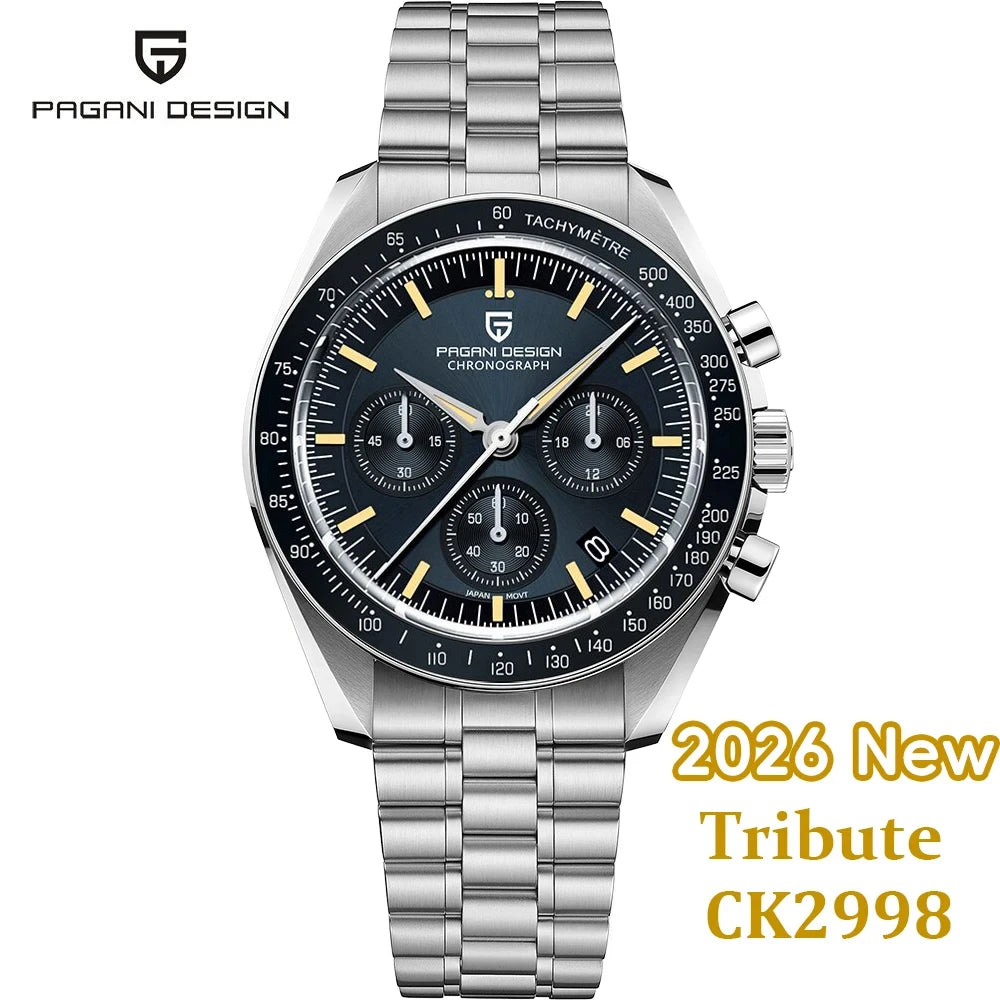 PAGANI DESIGN 1701 Moon Chronograph Watch Men VK63 Sapphire Crystal 100M
