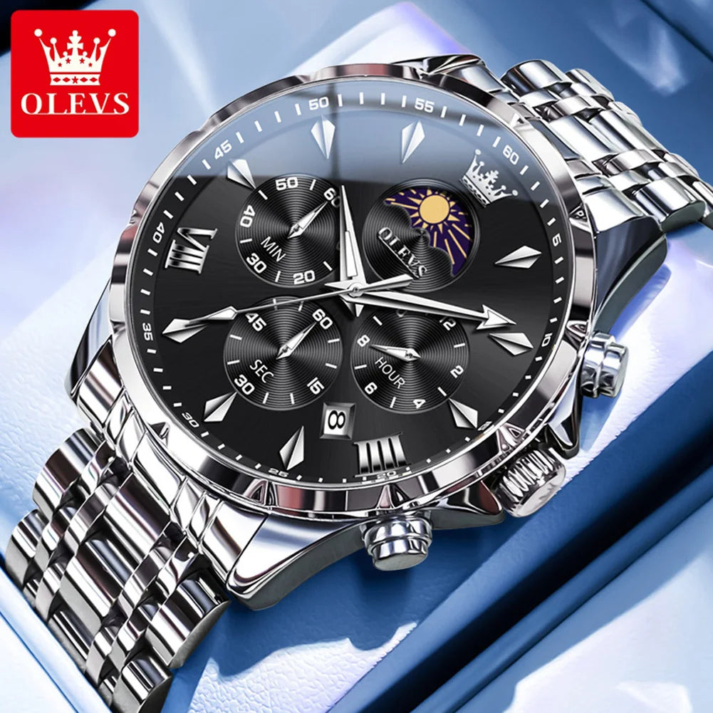 OLEVS 3653 Moon Phase Quartz Watch