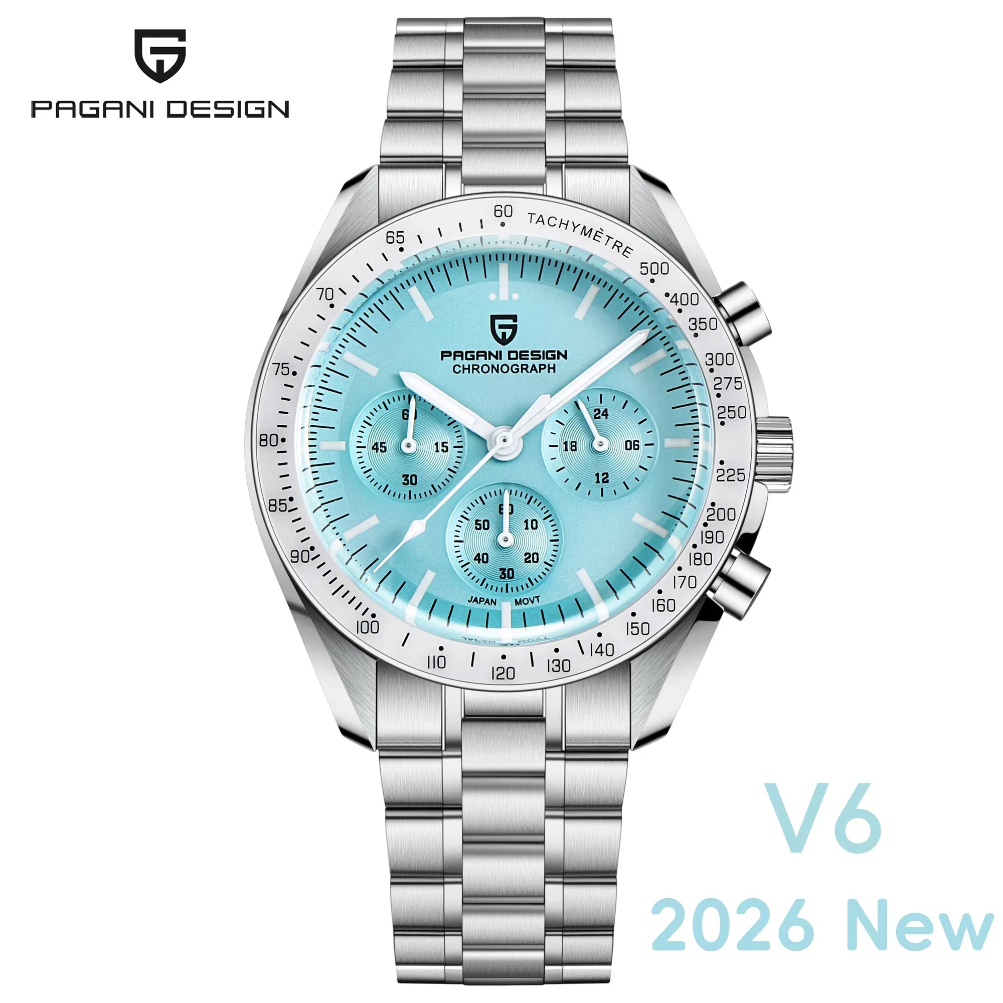 PAGANI DESIGN 1701 Moon Chronograph Watch Men VK63 Sapphire Crystal 100M