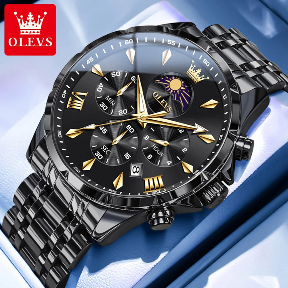 OLEVS 3653 Moon Phase Quartz Watch