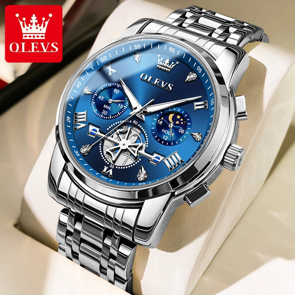 OLEVS 2856 Chronograph Moon-Phase Style Quartz Watch