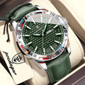 POEDAGAR Leather Quartz Watch Date Week Display for Men