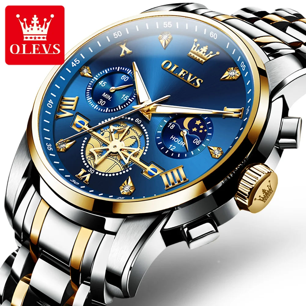OLEVS 2856 Chronograph Moon-Phase Style Quartz Watch