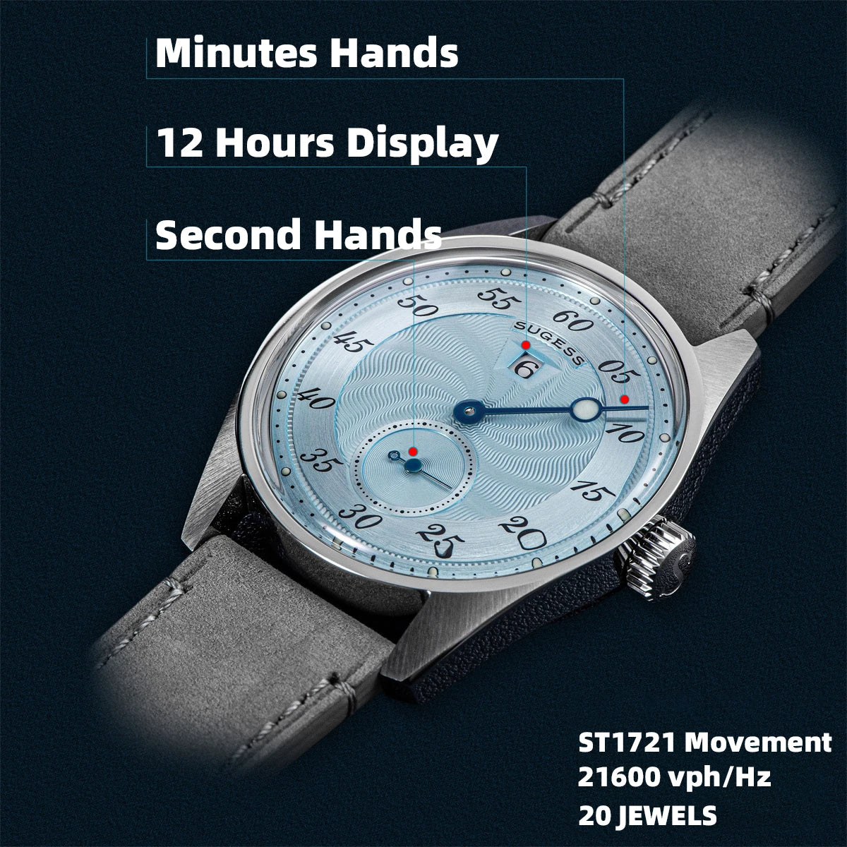 Sugess S451 38mm Automatic Watch with Aventurine Dial