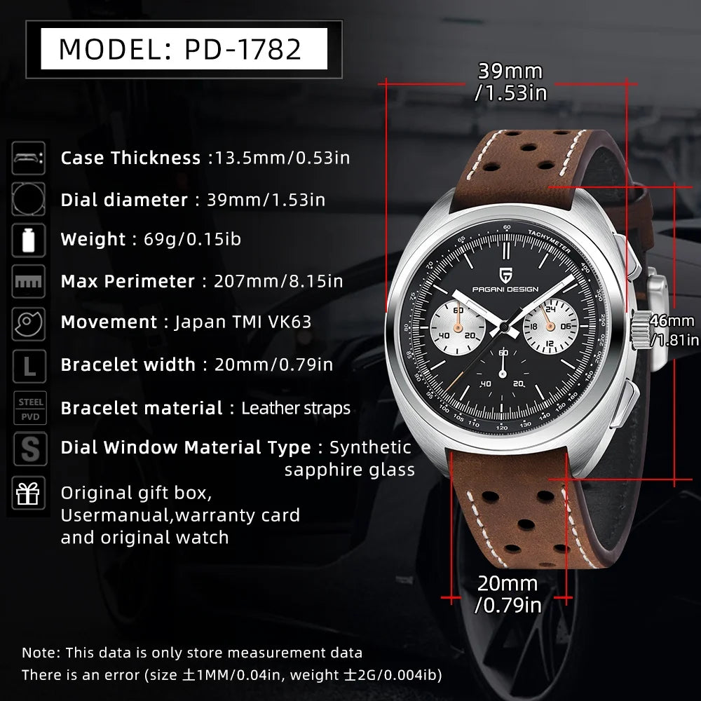 PAGANI DESIGN Panda Chronograph Watch – Sapphire Crystal