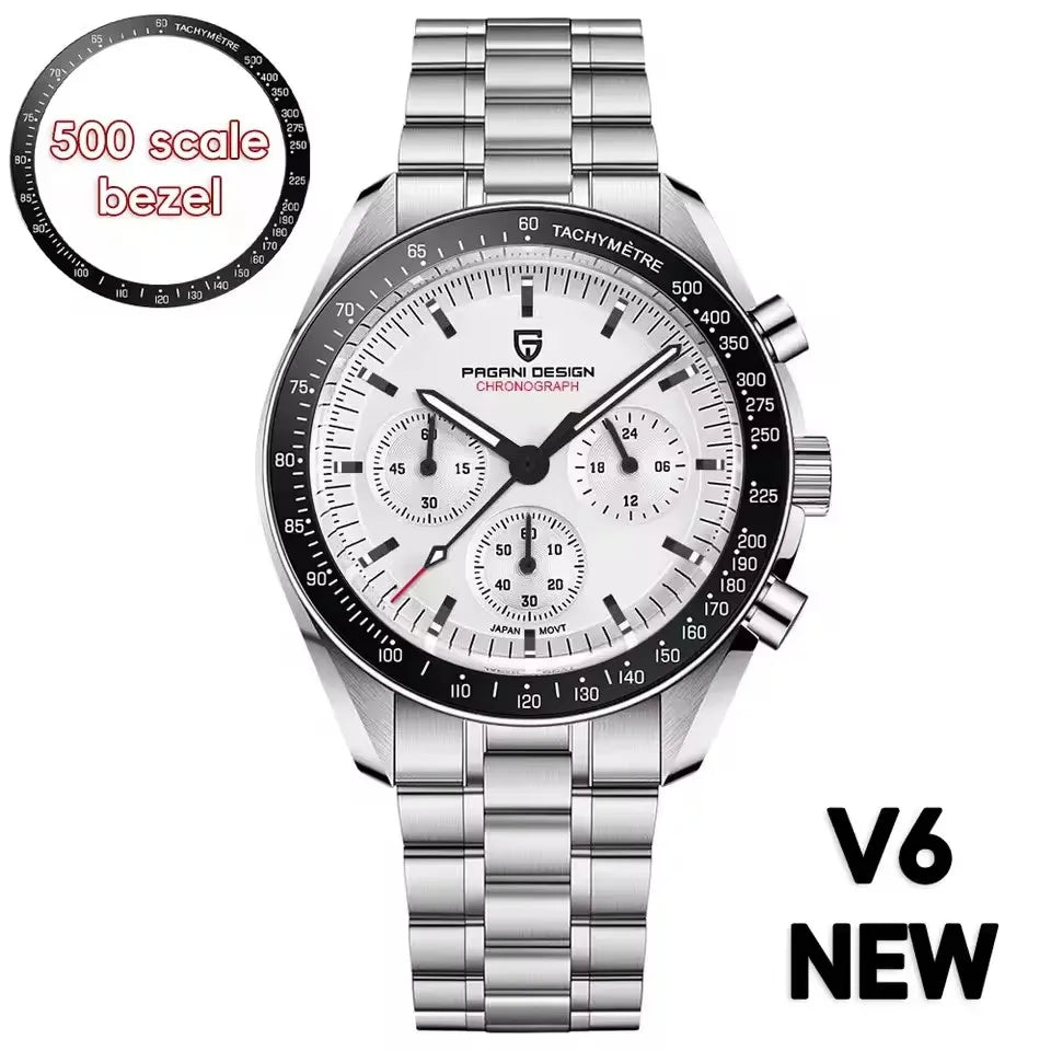 PAGANI DESIGN Speedometer Chronograph Watch for Men Sapphire Quartz