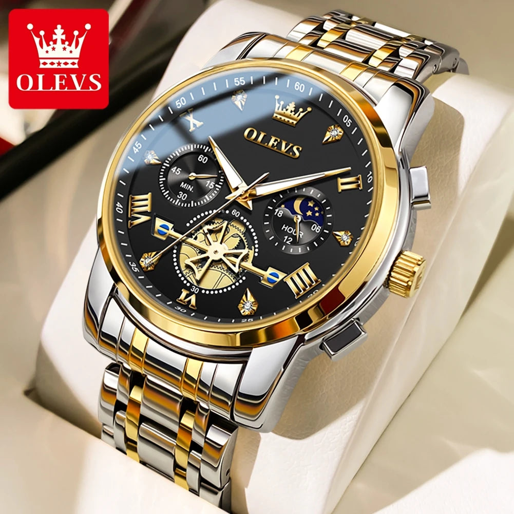 OLEVS 2856 Chronograph Moon-Phase Style Quartz Watch