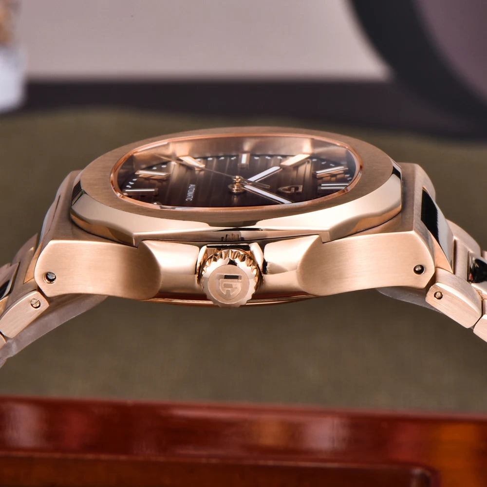 PAGANI DESIGN Rose Gold Automatic Watch – Sapphire Crystal 100M