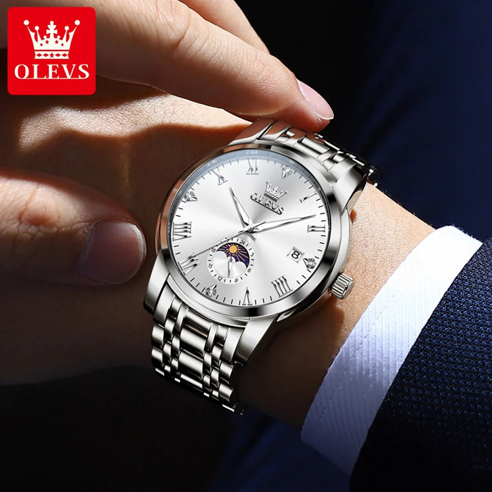 OLEVS 3656 Moon Phase Quartz Watch